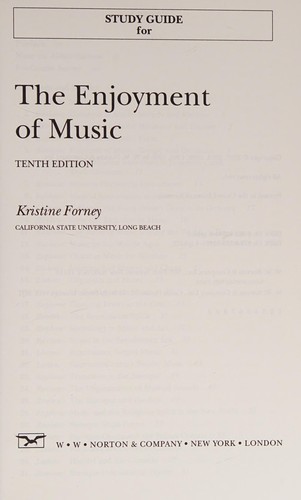 Cover of Enjoyment of Music - Study Guide