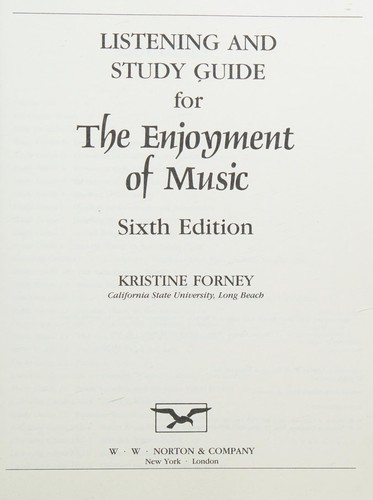 Cover of Listening and study guide for The enjoyment of music