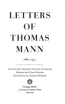 Cover of Letters of Thomas Mann, 1889-1955