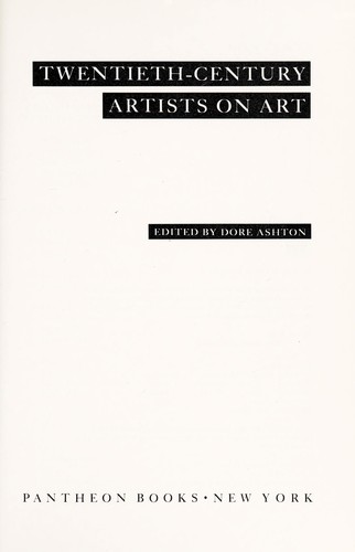 Cover of Twentieth-century artists on art