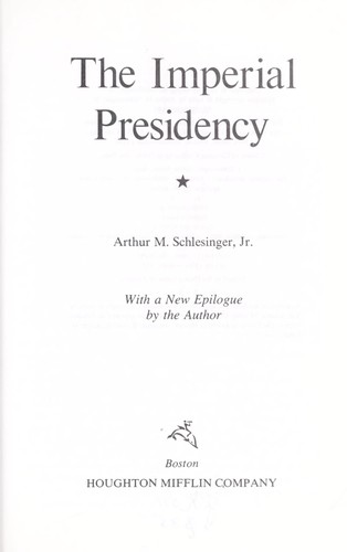 Cover of The imperial presidency