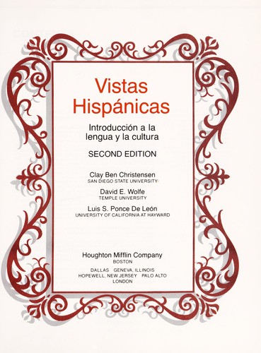 Cover of Vistas hispánicas
