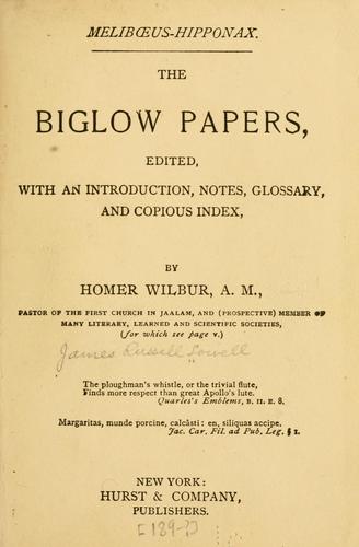 Cover of The Biglow papers