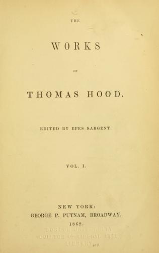 Cover of The works of Thomas Hood