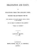 Cover of Imagination and fancy