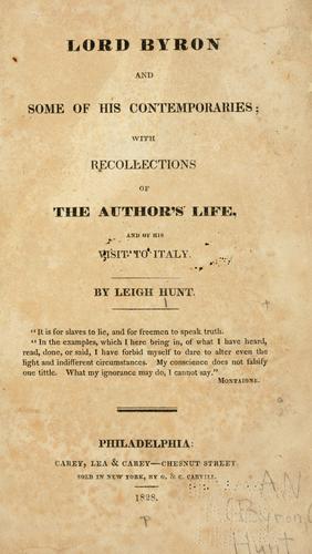 Cover of Lord Byron and some of his contemporaries