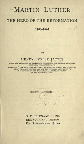 Cover of Martin Luther, the hero of the reformation