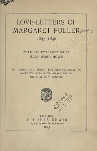 Cover of Love-letters of Margaret Fuller, 1845-1846