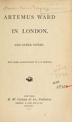 Cover of Artemus Ward in London and Other Papers
