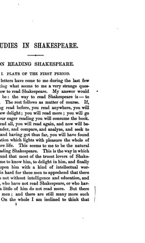 Cover of Studies in Shakespeare