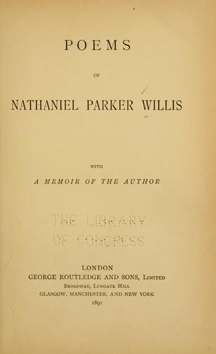 Cover of Poems of Nathaniel Parker Willis