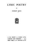 Cover of Lyric poetry