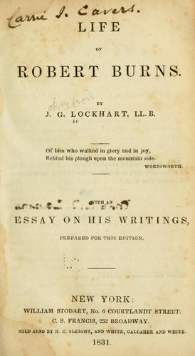 Cover of Life of Robert Burns