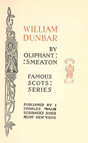 Cover of William Dunbar