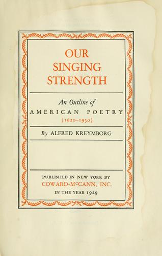 Cover of Our Singing Strength