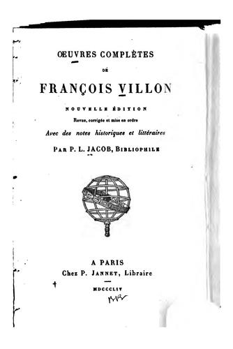 Cover of Oeuvres complètes de François Villon