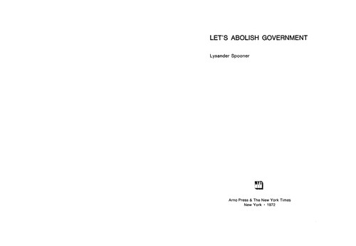 Cover of Let's Abolish Government