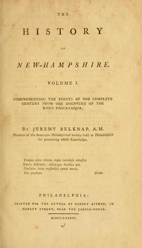 Cover of The history of New-Hampshire