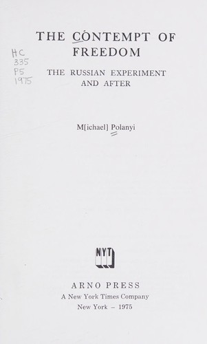 Cover of The contempt of freedom