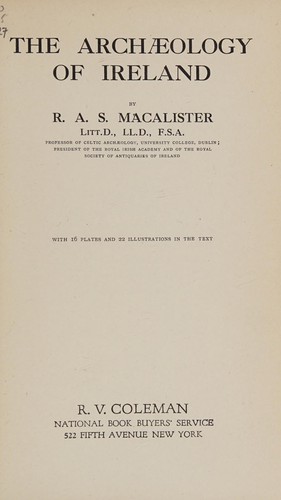 Cover of The archeology of Ireland