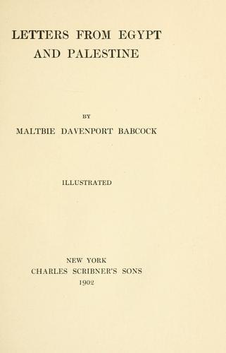 Cover of Letters from Egypt and Palestine