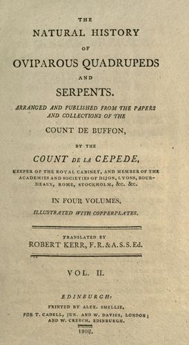 Cover of The natural history of oviparous quadrupeds and serpents