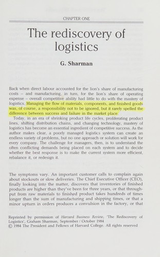 Cover of Logistics