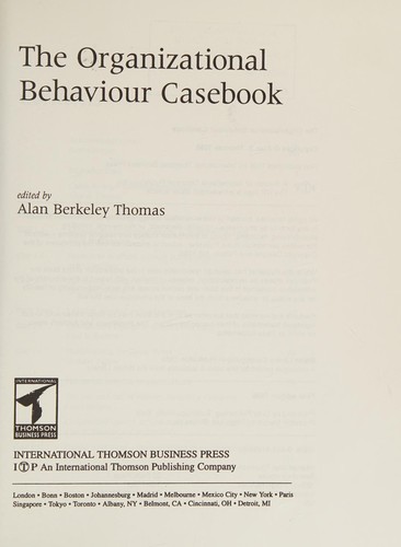 Cover of The Organizational Behaviour Casebook