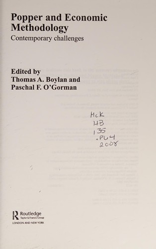 Cover of Popper and economic methodology