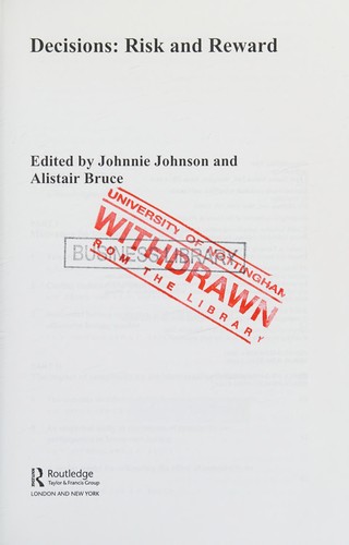 Cover of Decisions, Risk and Reward