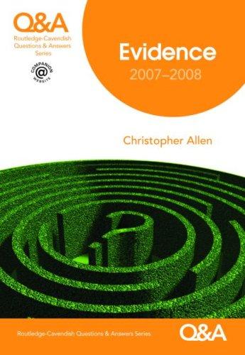 Cover of Q&A Evidence 2007-2008 (Routledge-Cavendish Q & a)