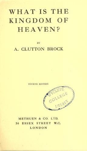 Cover of What is the kingdom of heaven?
