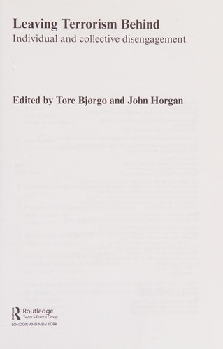 Cover of Leaving terrorism behind