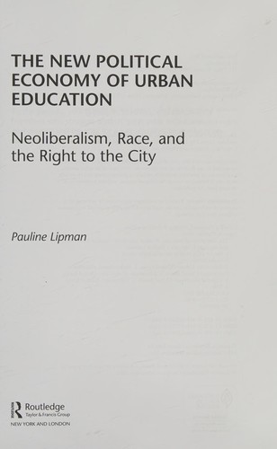 Cover of The new political economy of urban education