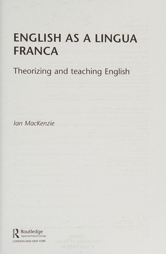Cover of English as a Lingua Franca