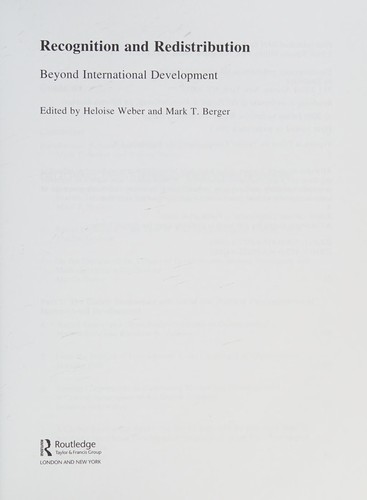 Cover of Recognition and Redistribution