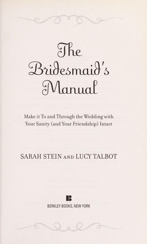 Cover of The bridesmaid's manual
