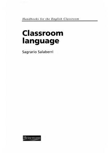 Cover of Classroom Language (Handbooks for the English Classroom)