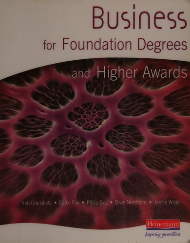 Cover of Business for foundation degrees and higher awards