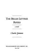 Cover of The belles lettres papers