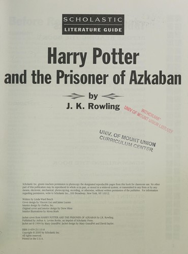 Cover of Harry Potter and the prisoner of Azkaban by J.K. Rowling
