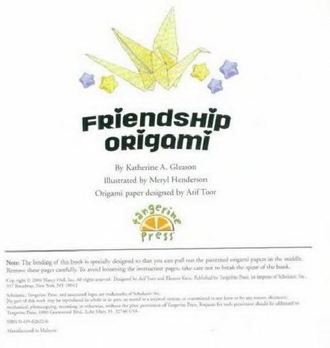 Cover of Friendship Origami