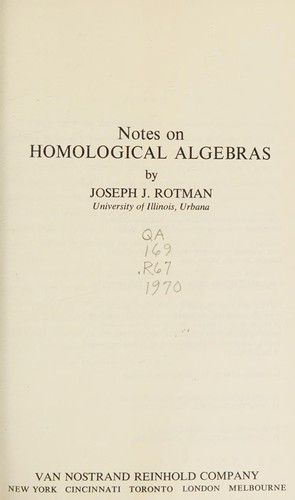 Cover of Notes on Homological Algebras