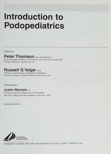 Cover of Introduction to podopaediatrics
