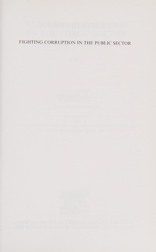 Cover of Fighting corruption in the public sector