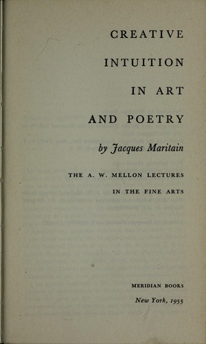 Cover of Creative intuition in art and poetry