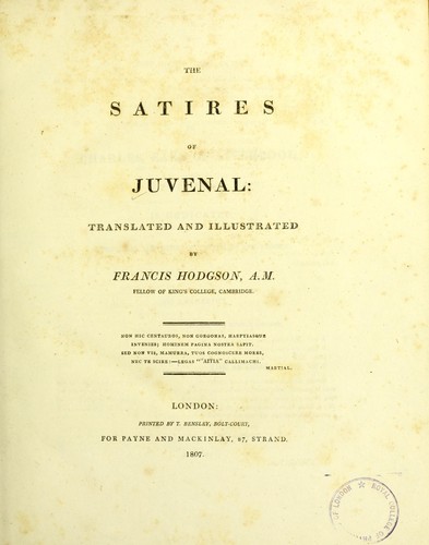 Cover of The satires of Juvenal