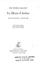 Cover of Morte D'Arthur, Le