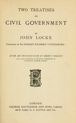 Cover of Two treatises on civil government
