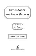 Cover of In The Age Of The Smart Machine: The Future Of Work And Power